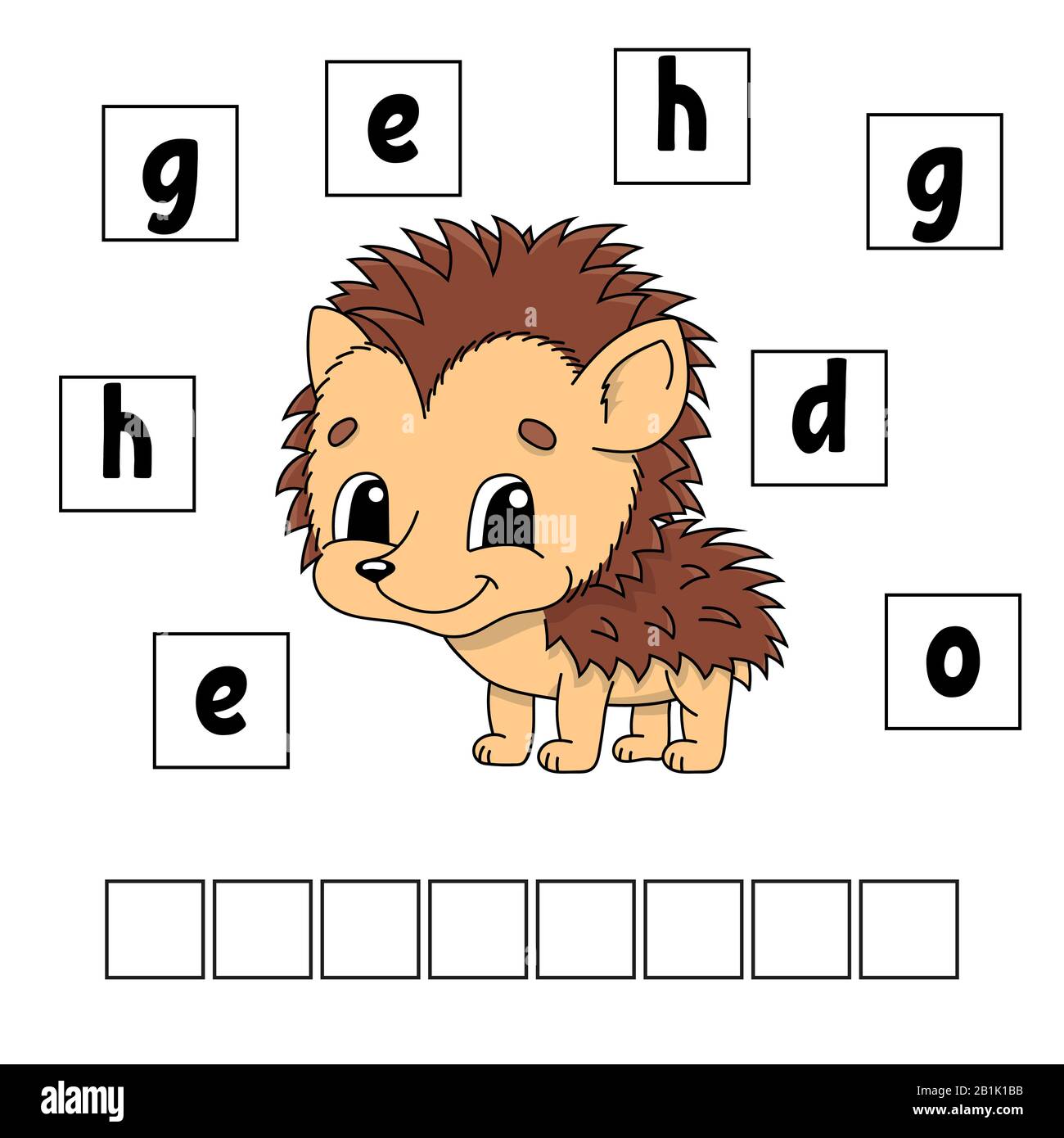 Words puzzle. Education developing worksheet. Game for kids. Activity page. Puzzle for children. Riddle for preschool. Simple flat isolated vector ill Stock Vector