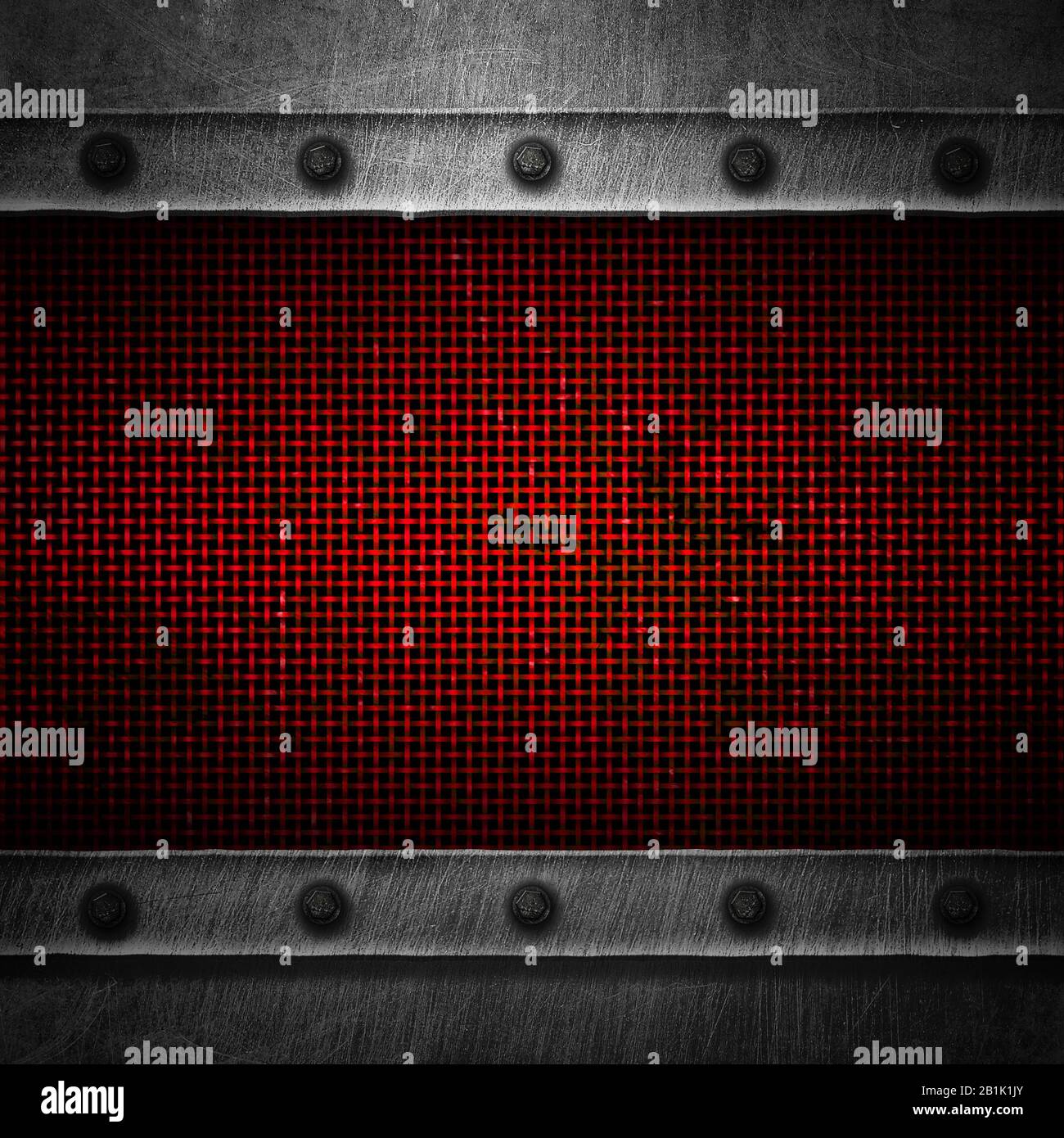 red grunge metal and rust plate. 3d illustration for background and ...