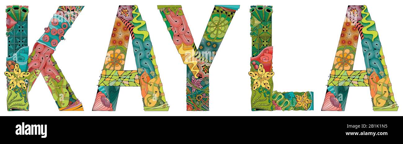 Female name Kayla. Vector decorative zentangle object Stock Vector Image &  Art - Alamy