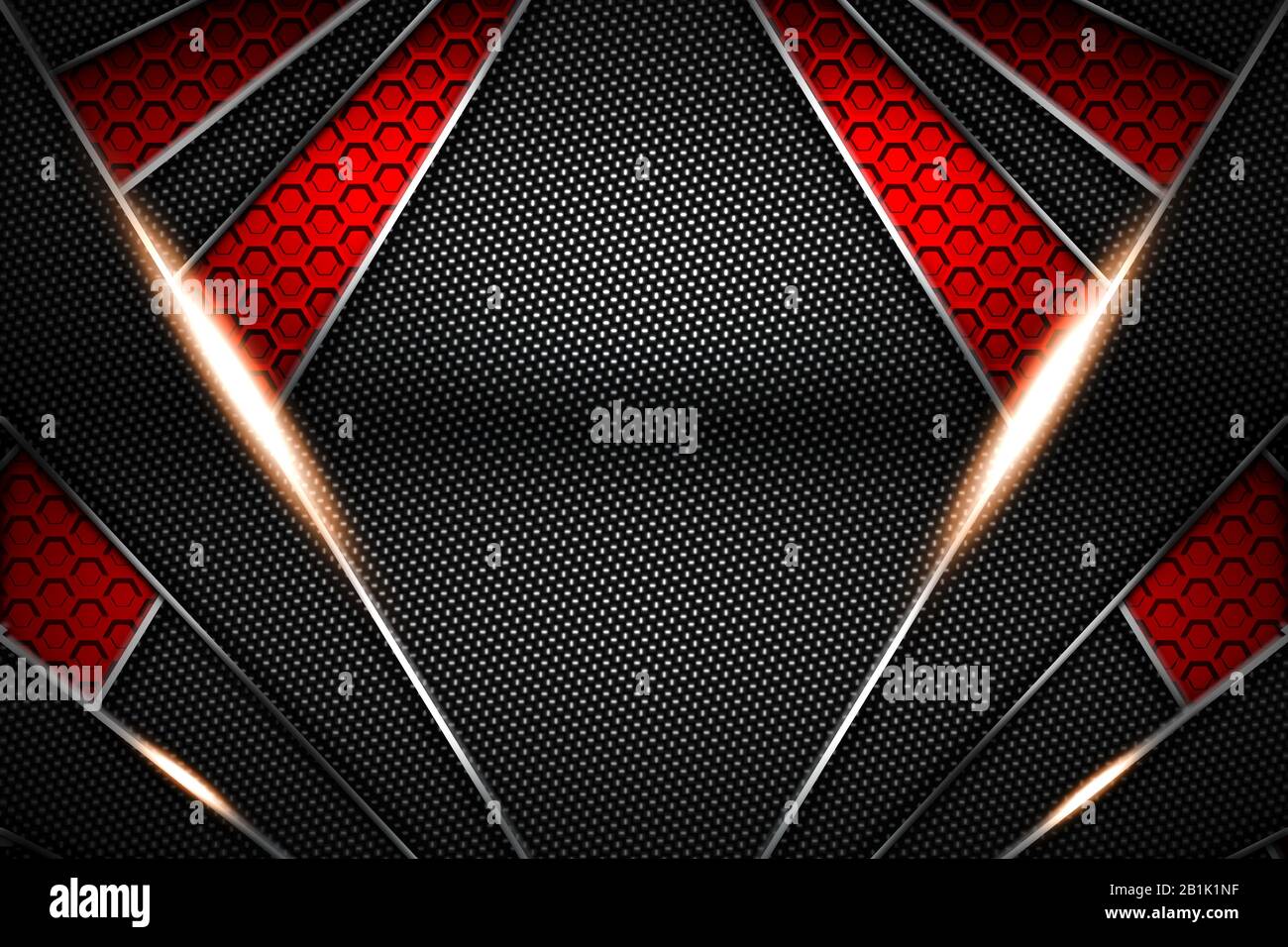 red and black carbon and chromium frame. metal background. material design. 3d illustration Stock Photo - Alamy