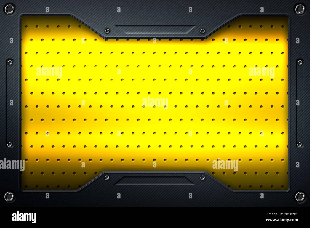 yellow carbon fiber and frame for background and texture. 3d