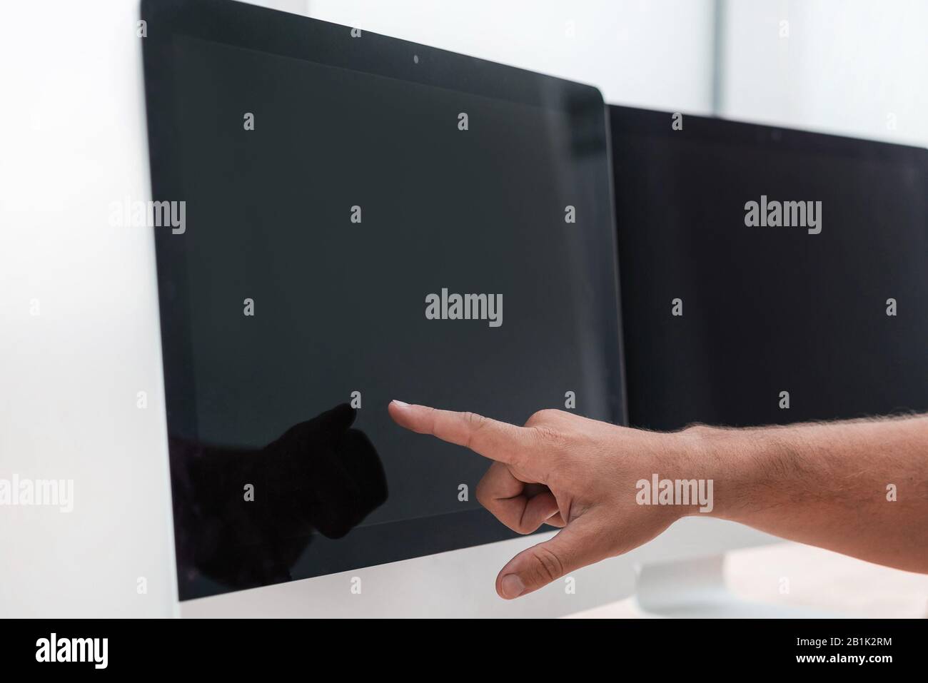 close up. web designer works on a computer Stock Photo