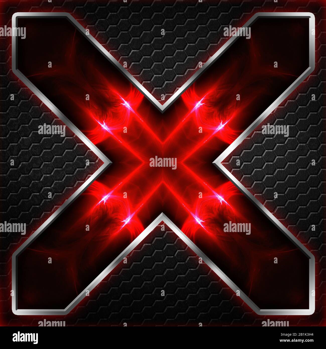 Red Letter X Black Background