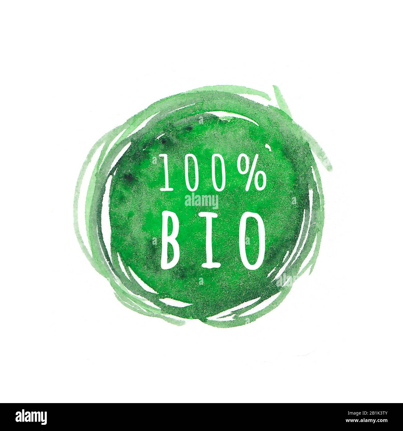 Eco, organic labels. Green abstract hand drawn watercolor background