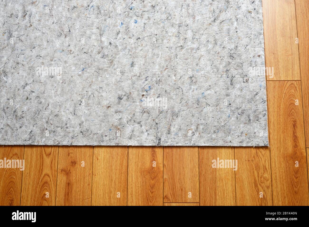 Area rug felt under pad on hardwood floor Stock Photo Alamy