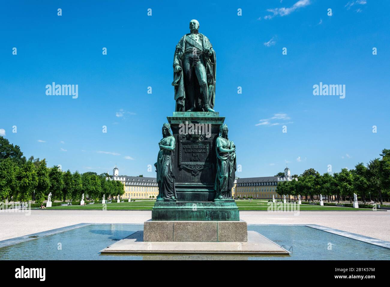 Karlsruhe, Germany – June 24, 2016. Monument to Charles Frederick, Grand Duke of Baden (1728 – 1811), in Karlsruhe. Stock Photo