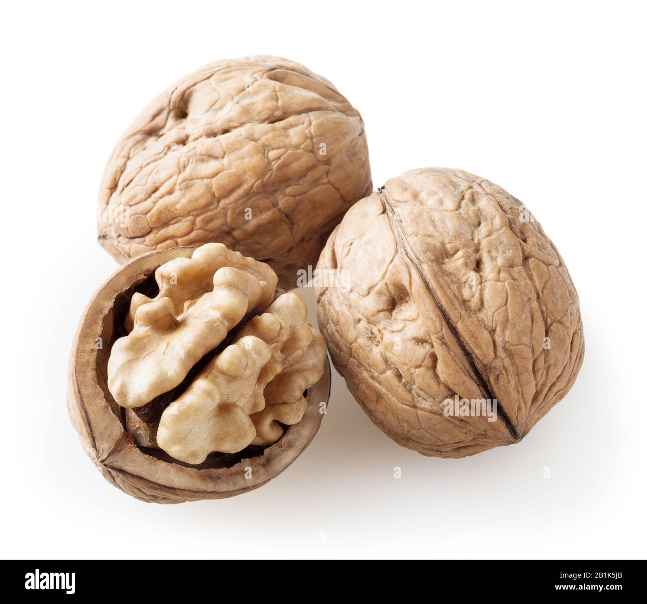 Walnuts isolated on white background with clipping path Stock Photo