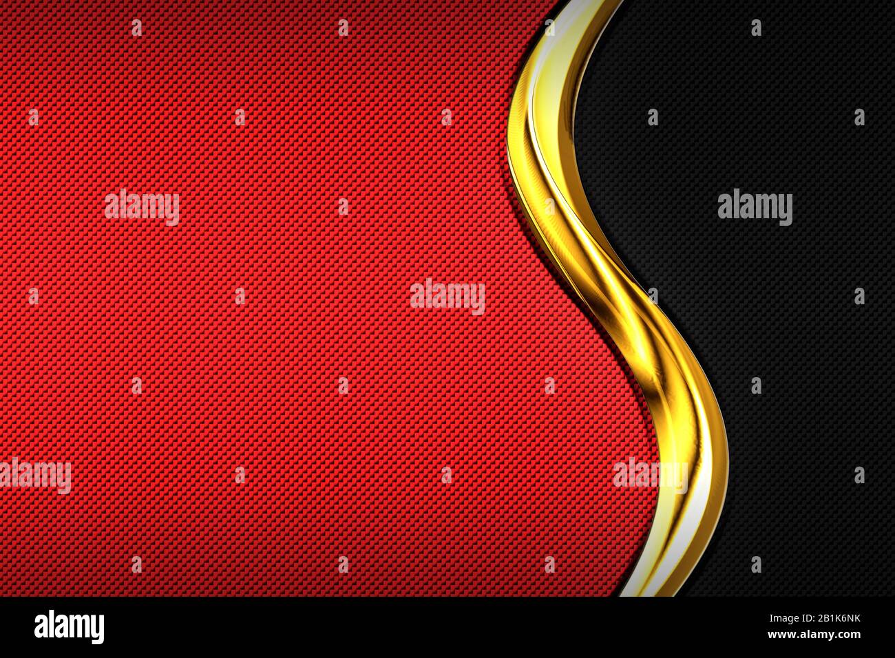 red and black carbon fiber and gold curve chromium frame. metal