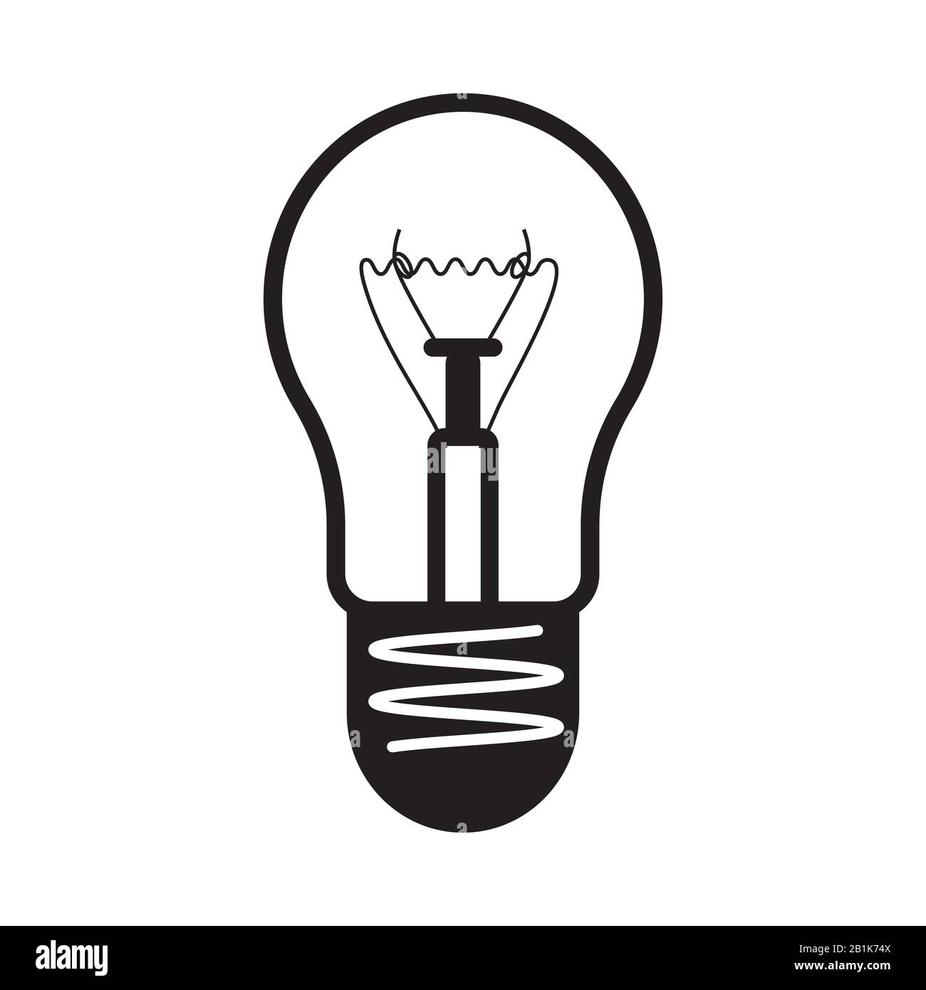 Incandescent lamp logo on an isolated white background. Vector image