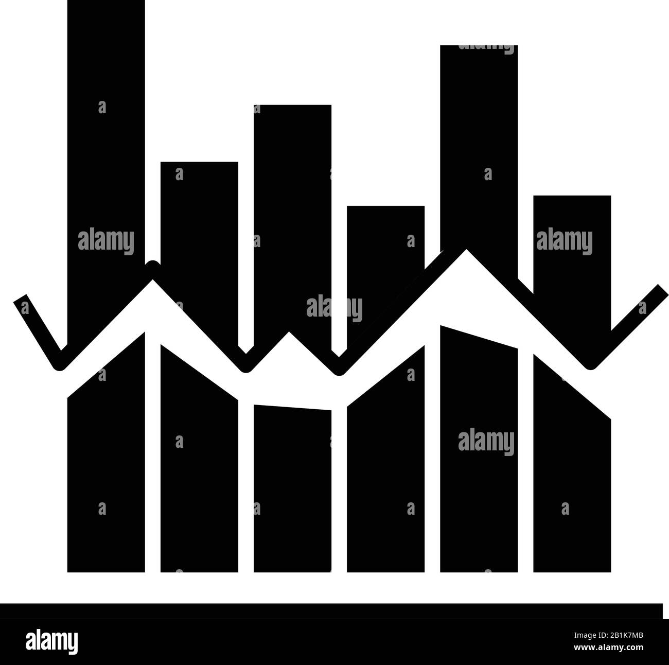 Business chart black icon, concept illustration, vector flat symbol ...
