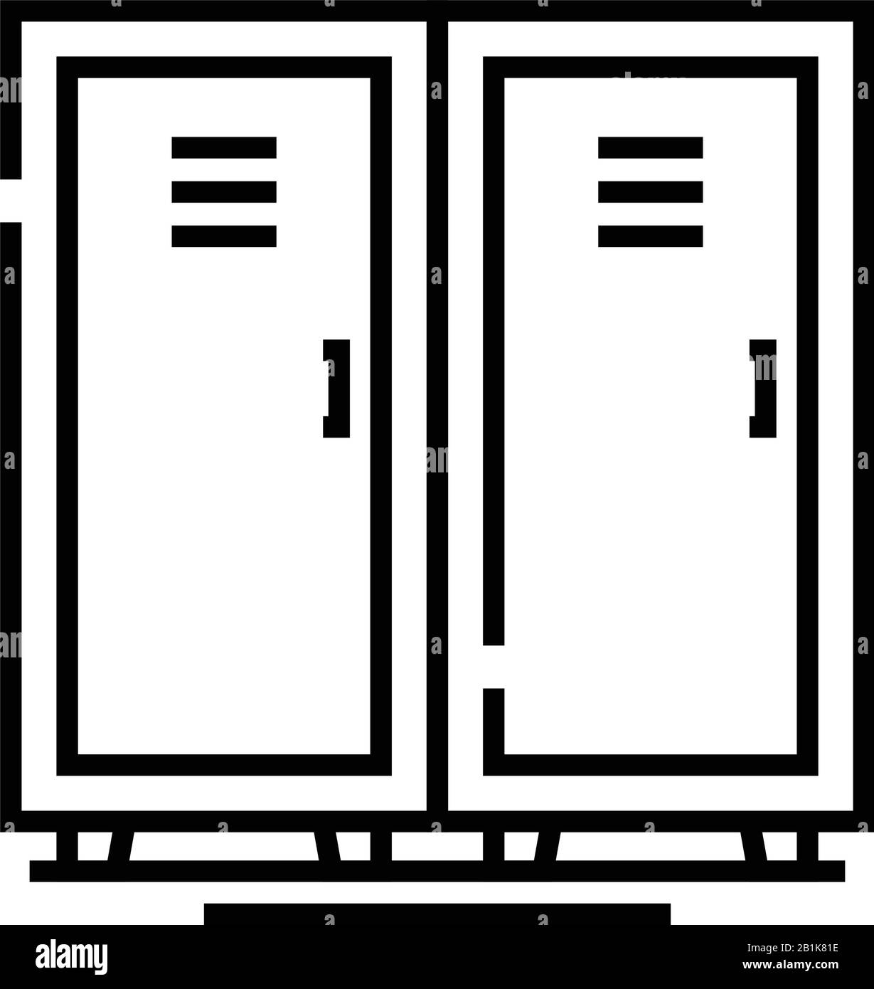 Gym locker line icon, concept sign, outline vector illustration, linear symbol. Stock Vector