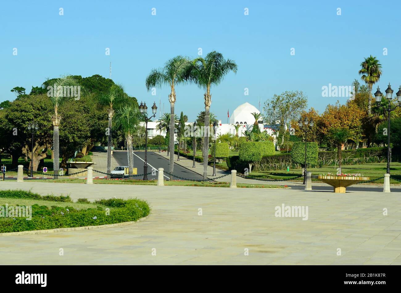 Maple Farm Rabat Morocco, Rabat, park with palm trees and unidentified building Stock ...