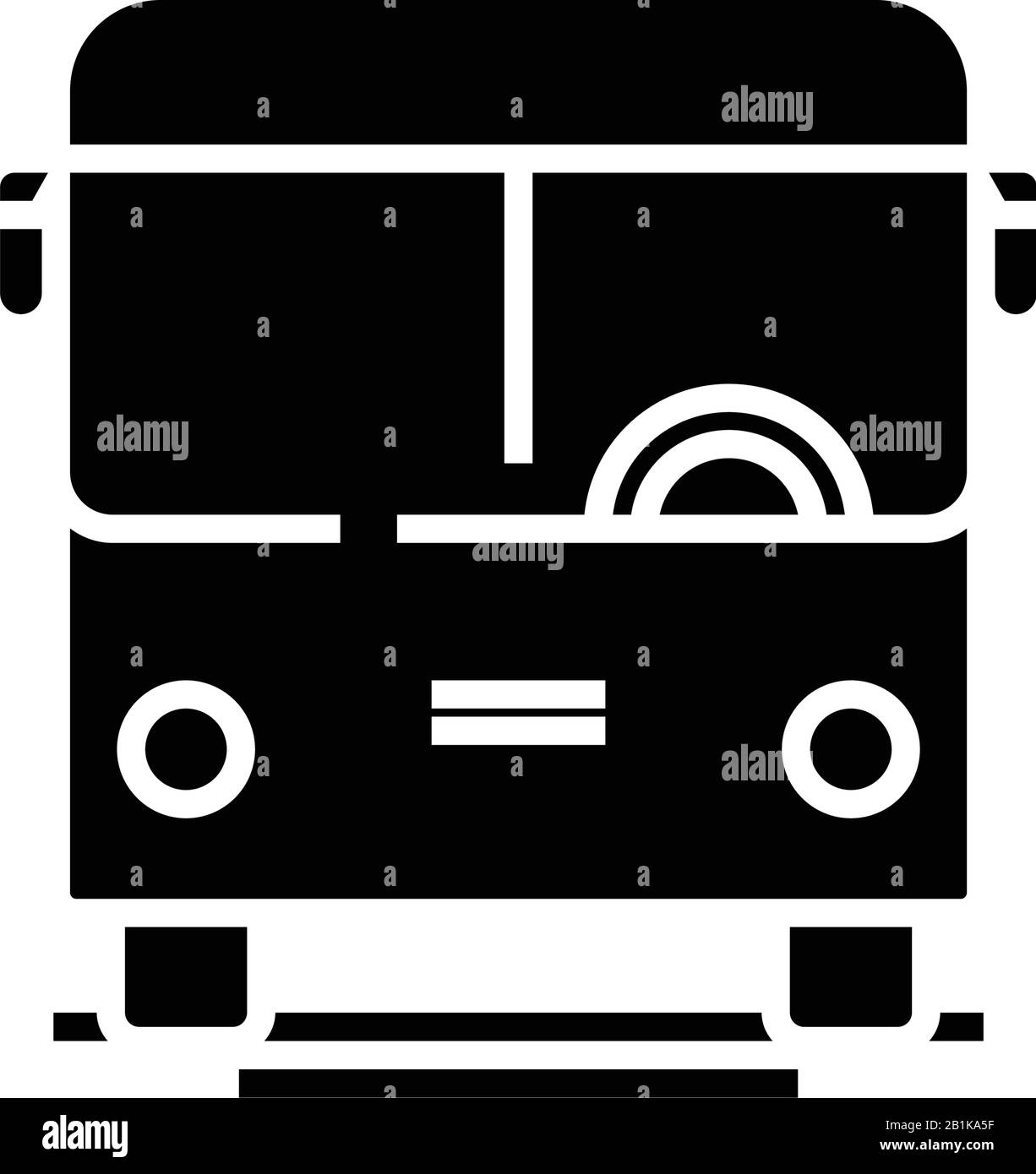 Bus black icon, concept illustration, vector flat symbol, glyph sign. Stock Vector