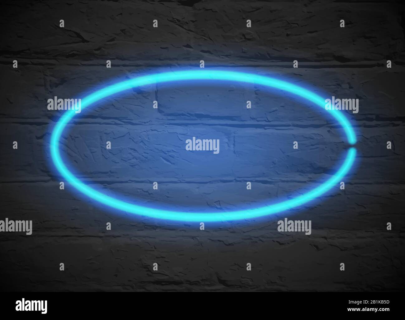 Blue neon frame on brick wall. Vector illustration Stock Vector Image ...