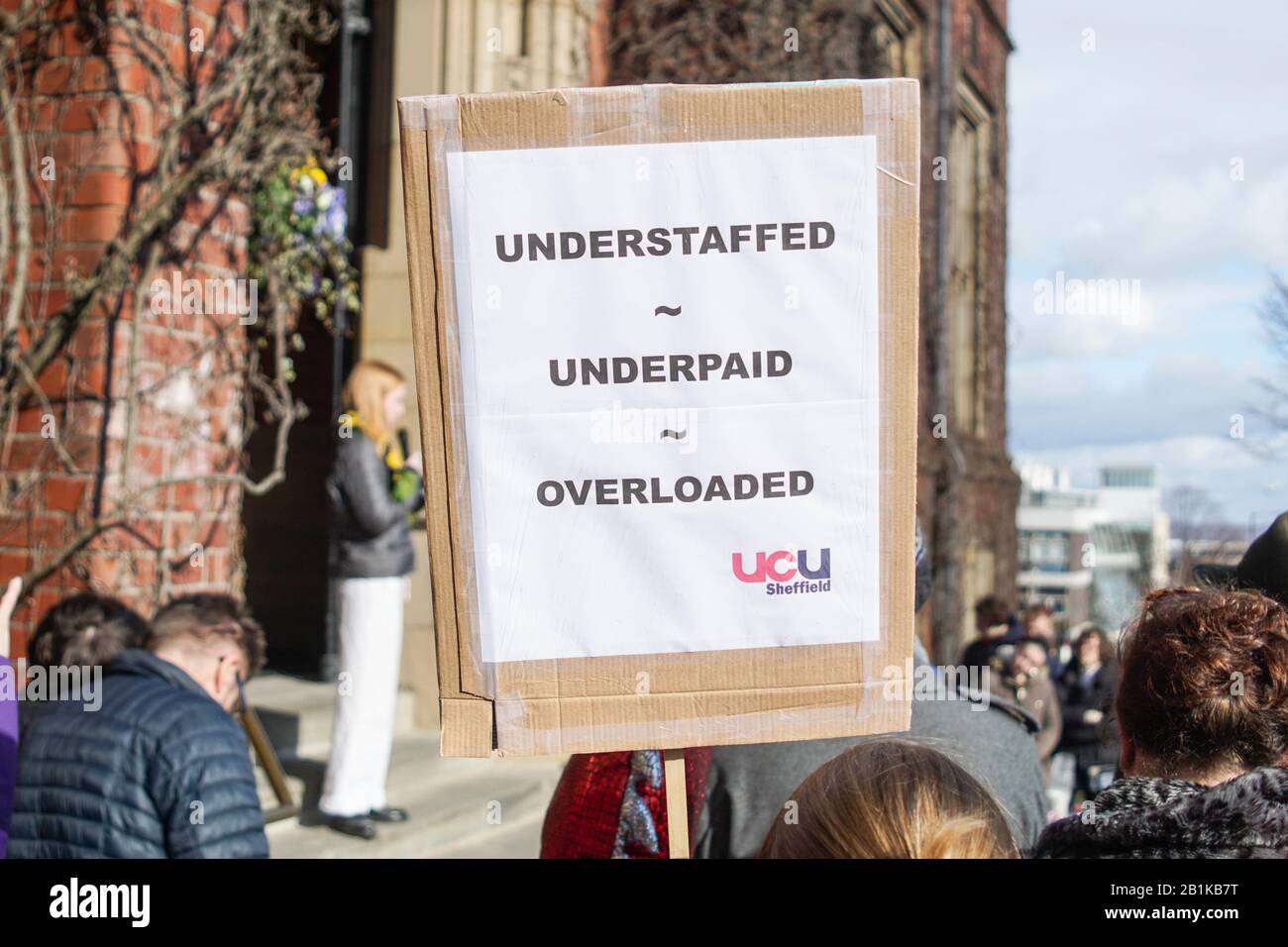 Sheffield South Yorkshire 26th Feb 2020 A Woman Holds A Placard