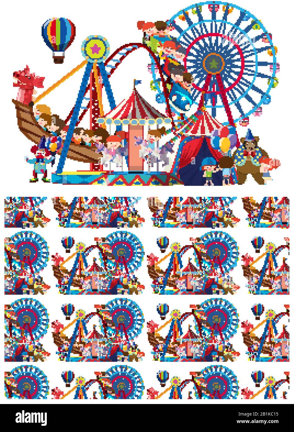 Seamless background design with children at circus illustration Stock ...