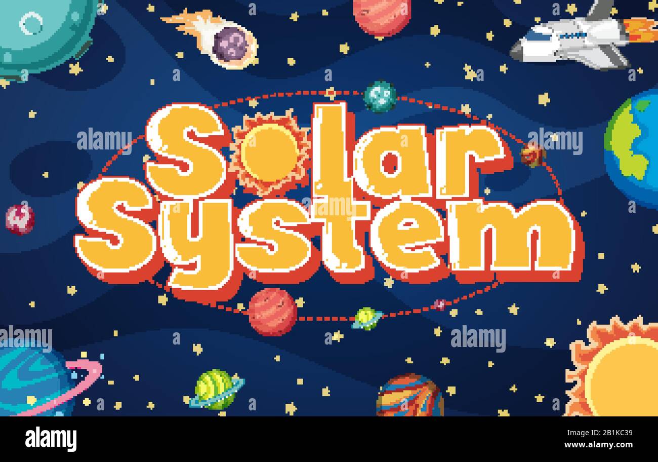 Poster design with many planets in the solar system illustration Stock ...