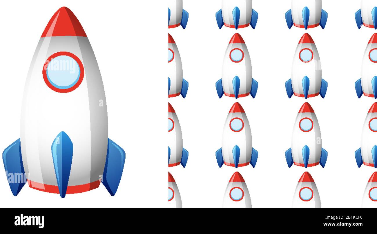 Seamless background design with rocketship illustration Stock Vector ...