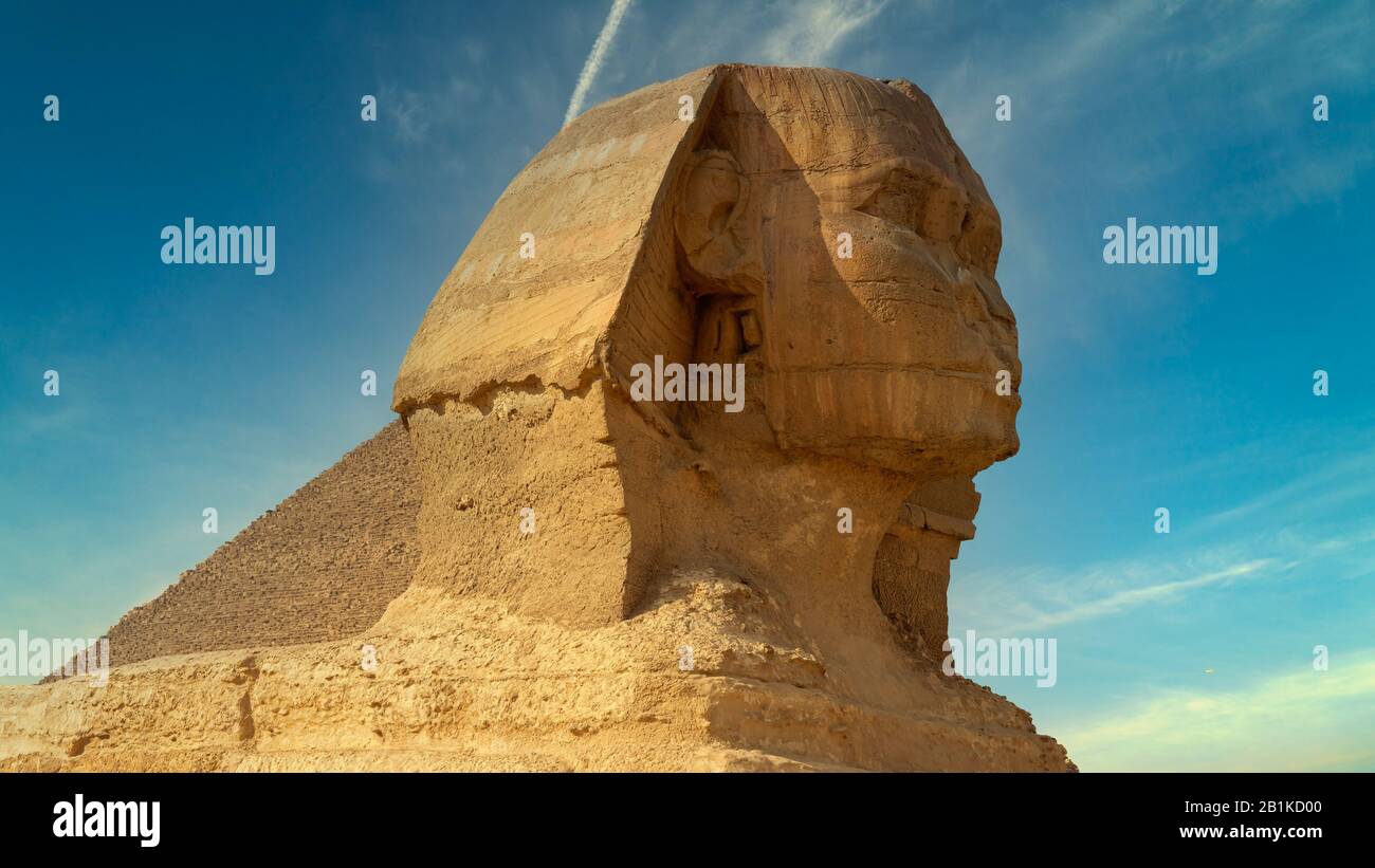 The famous Great Sphinx of Giza and the pyramids in Egypt Stock Photo ...