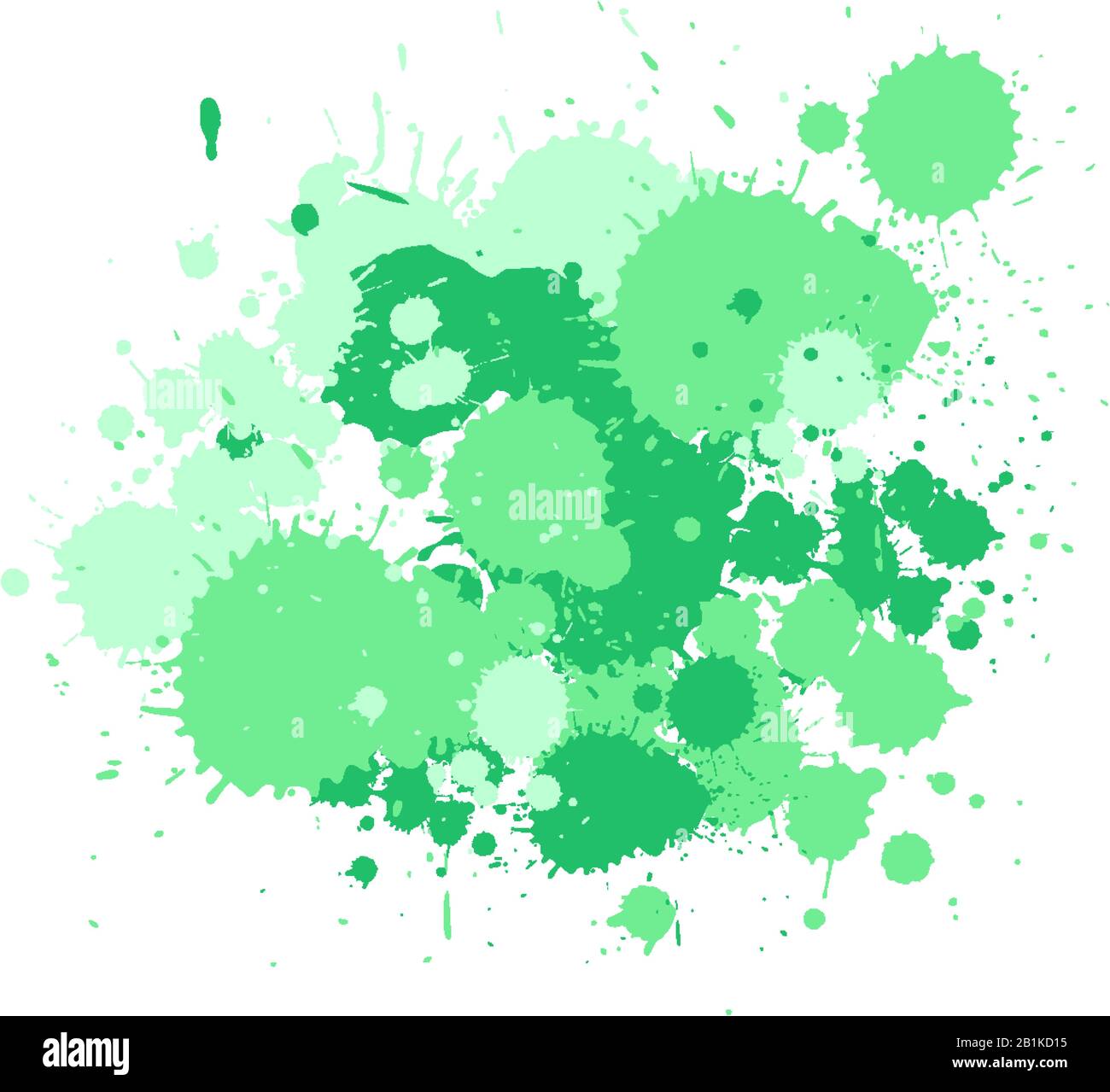 Watercolor splash in green on white background illustration Stock ...