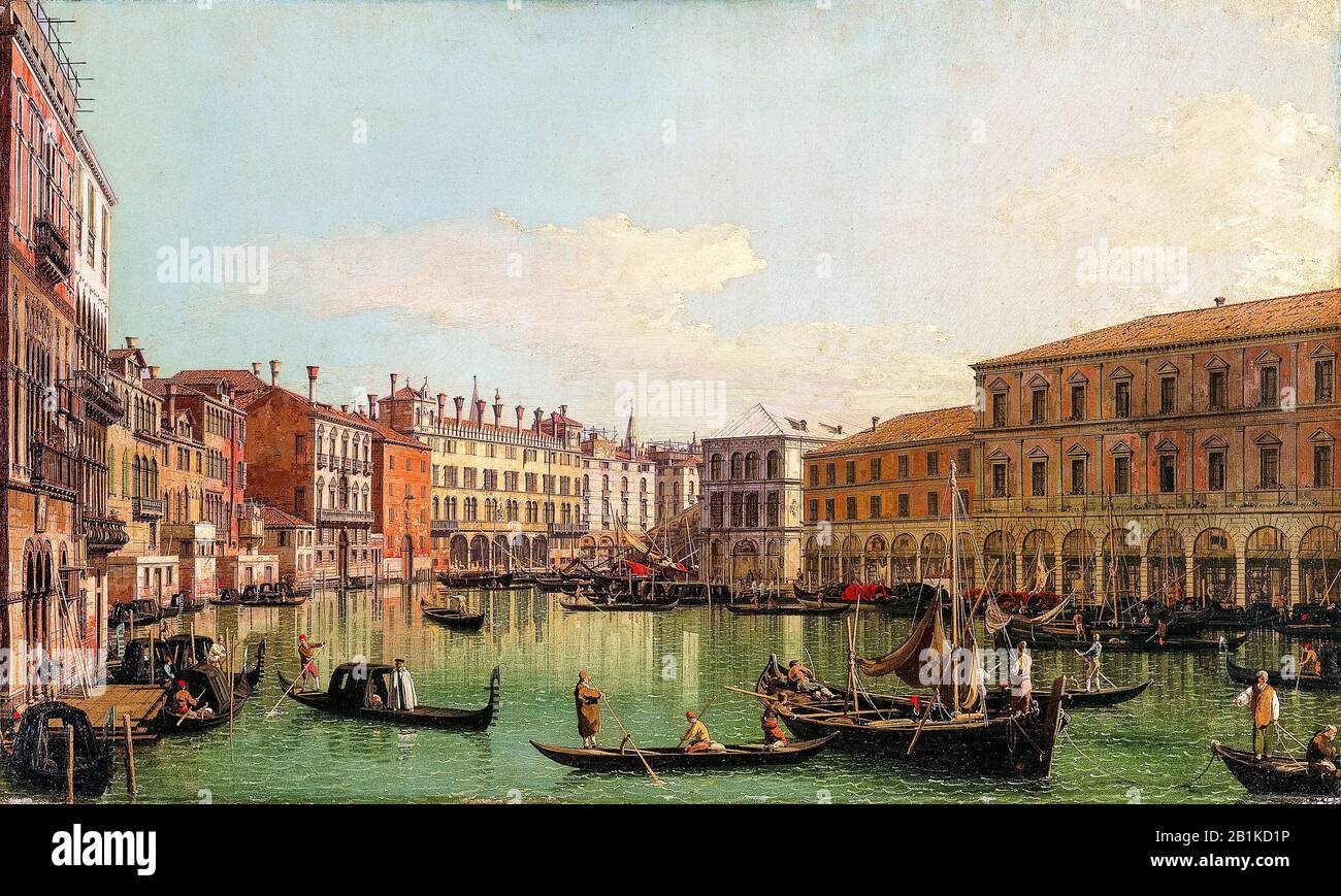 The Rialto Bridge and The Church of S Giorgio Maggiore Canaletto Art Print