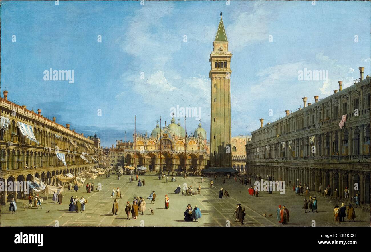 Canaletto, painting, Piazza San Marco, Venice, 1725-1729 Stock Photo