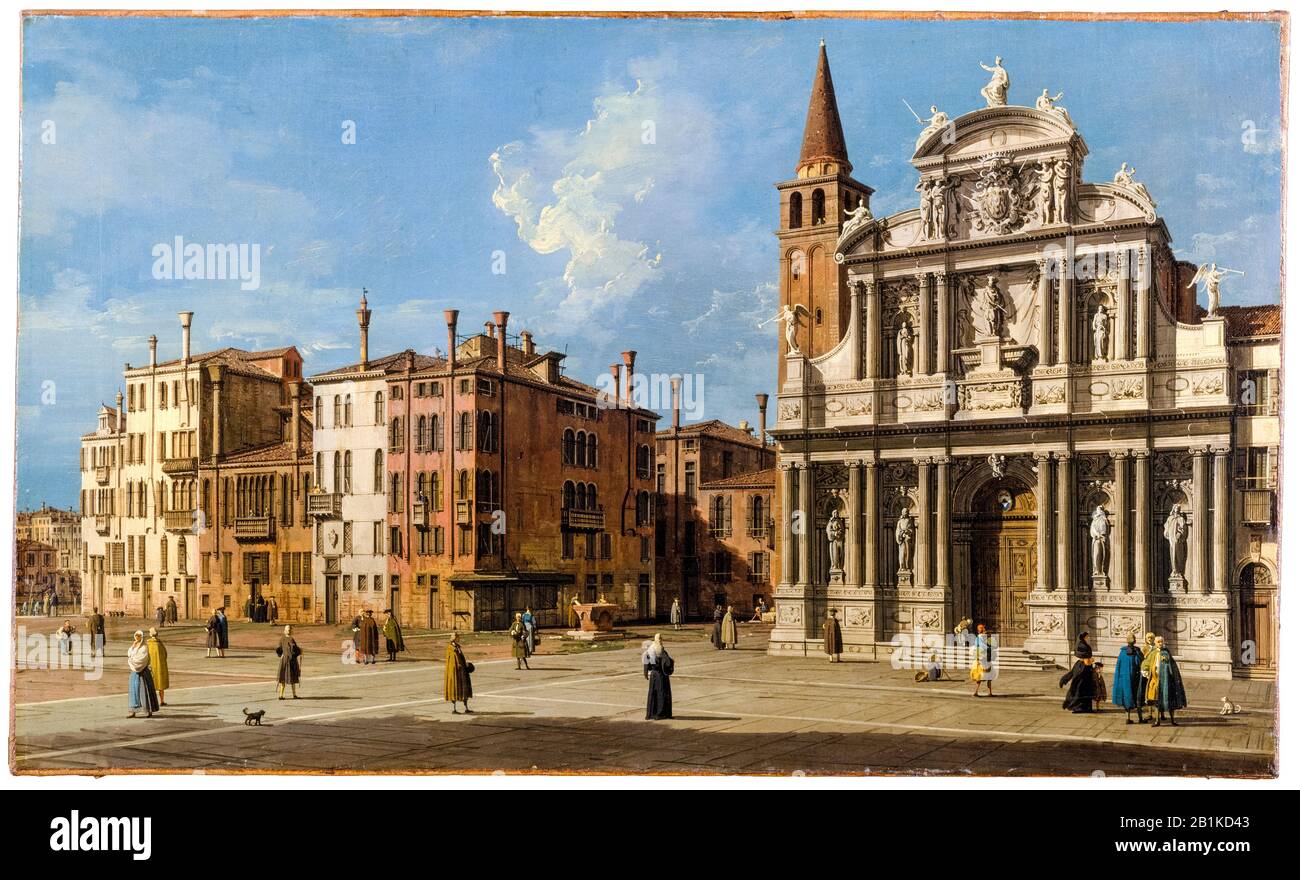 Canaletto, painting, Campo Santa Maria Zobenigo, Venice, 1730-1739 Stock Photo