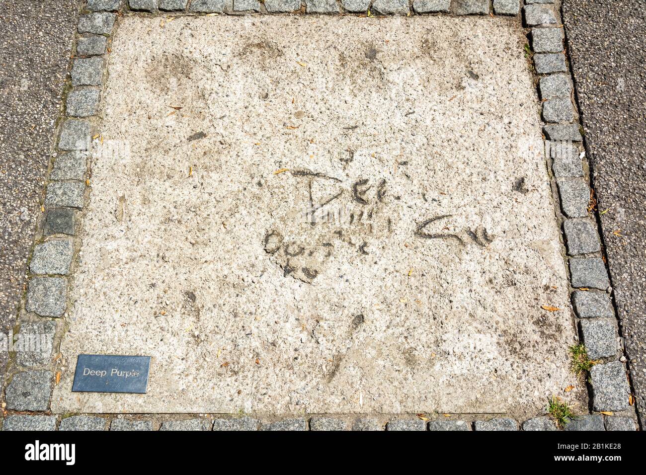 Munich, Germany – July 1, 2016. Mark of English rock band Deep Purple with  hands and signets in the concrete at the Olympic Walk of Stars in Munich  Stock Photo - Alamy