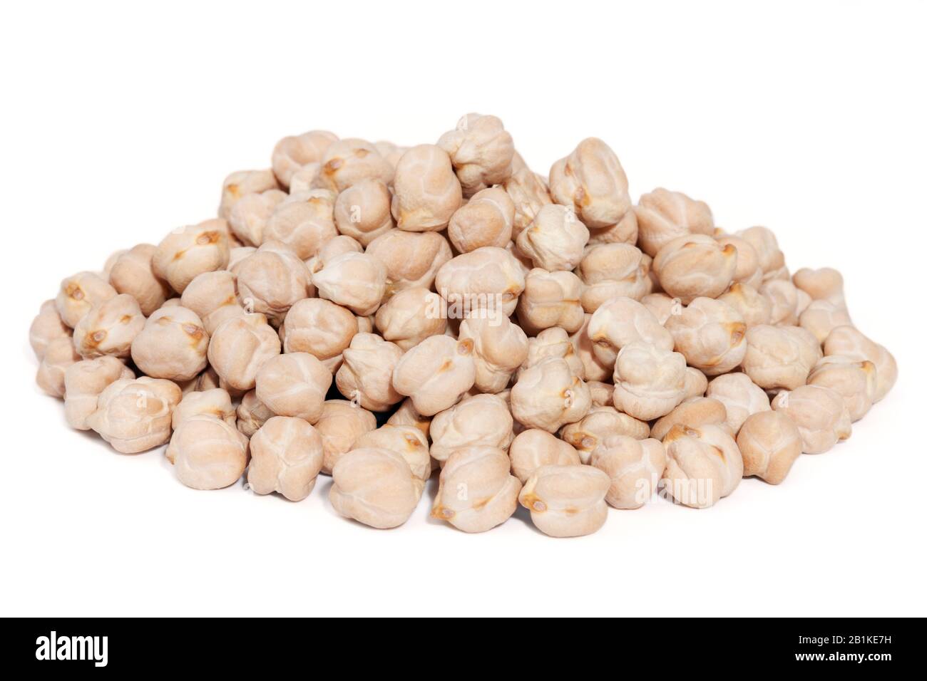 Pile Chickpeas isolated on white background. Also called Garbanzo Bean