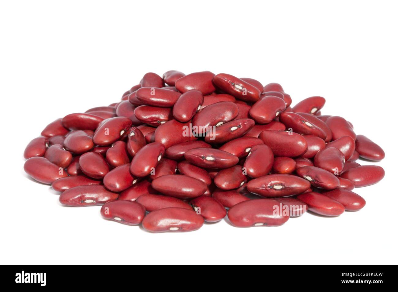 Pile Red kidney bean isolated on white background.. Also called Rajma or Mexican Bean. A large, kidney-shaped bean Stock Photo