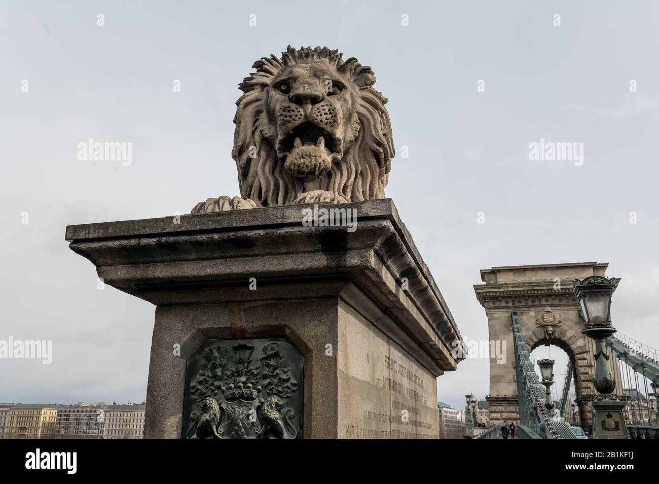 Stone lion on szechenyi hi-res stock photography and images - Alamy