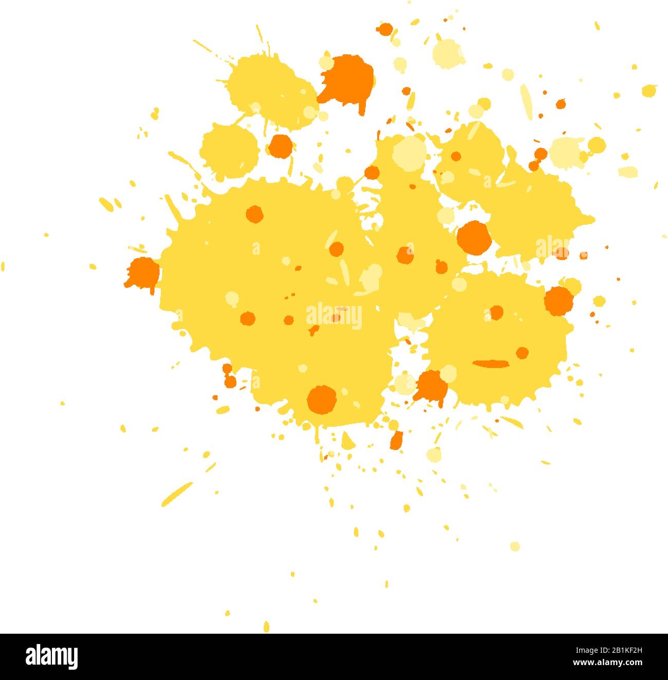 Watercolor splash in yellow on white background illustration Stock ...