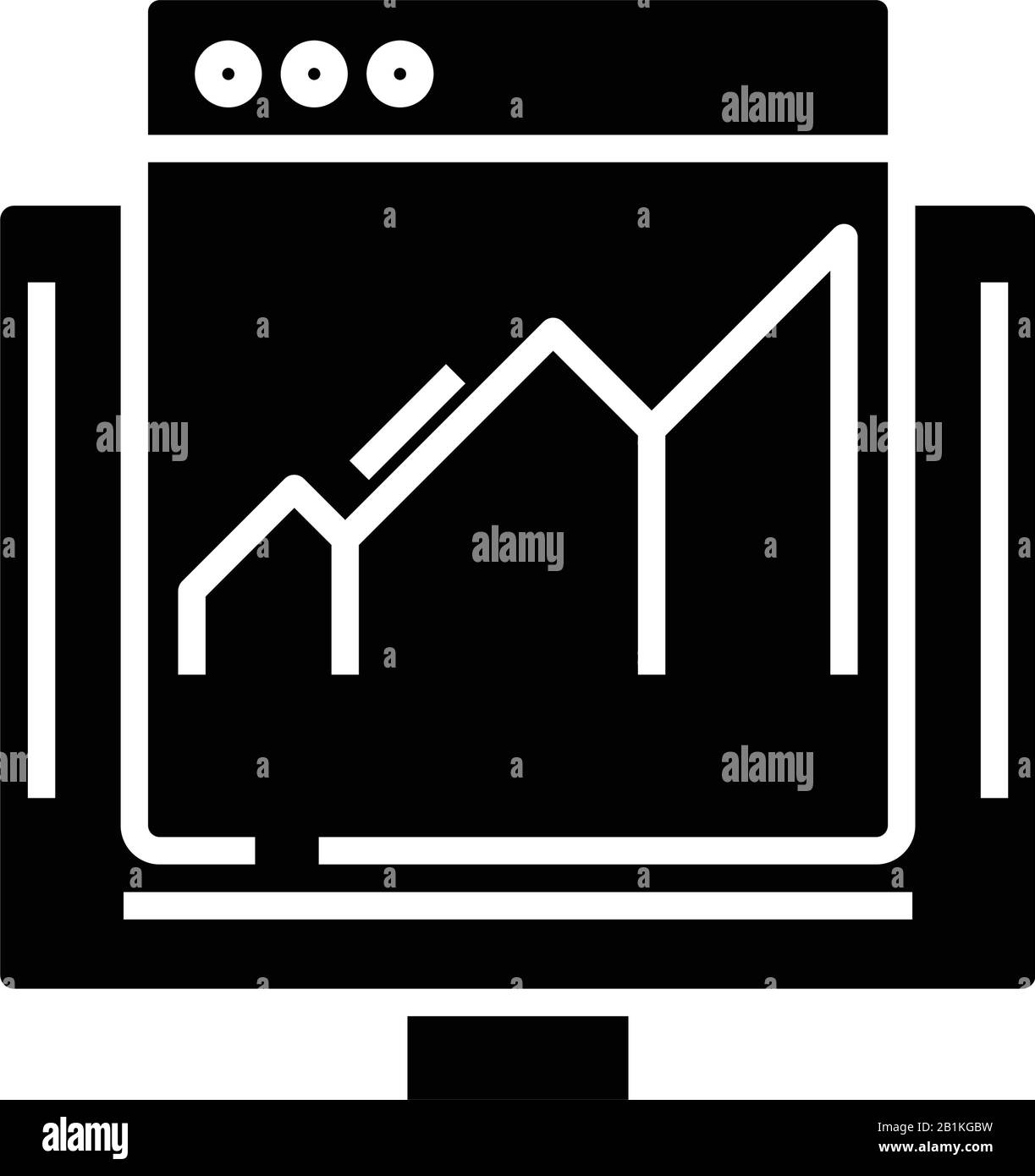 Chart black icon, concept illustration, vector flat symbol, glyph sign ...