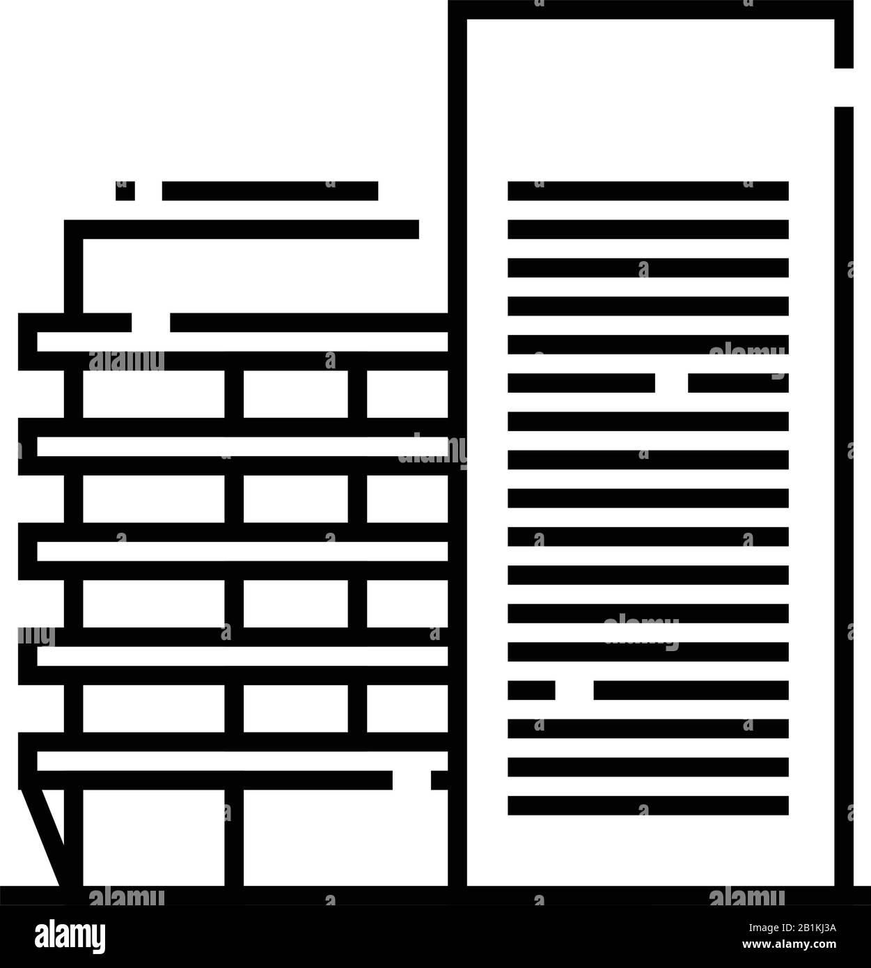 High building line icon, concept sign, outline vector illustration ...