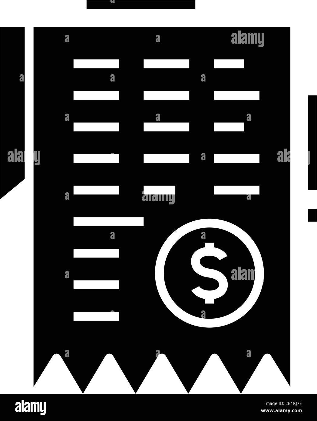 Business bill black icon, concept illustration, vector flat symbol, glyph sign. Stock Vector