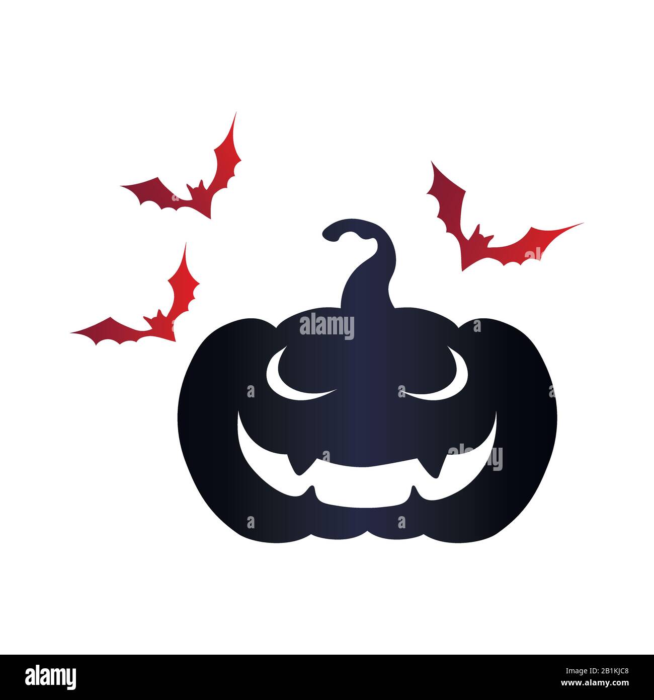 Halloween stylish icon - scary jack pumpkin and bats Stock Vector Image ...