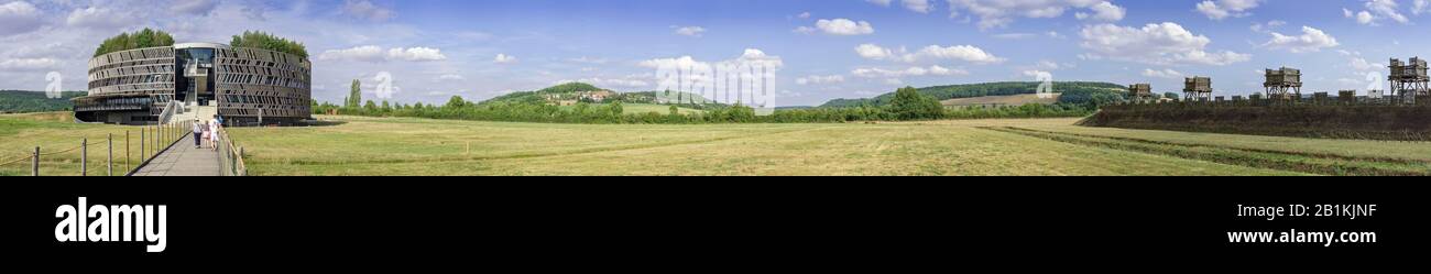 Roman camp near the museum of the battle of Alesia, Alise-Sainte-Reine, Cote-d'Or department, France Stock Photo