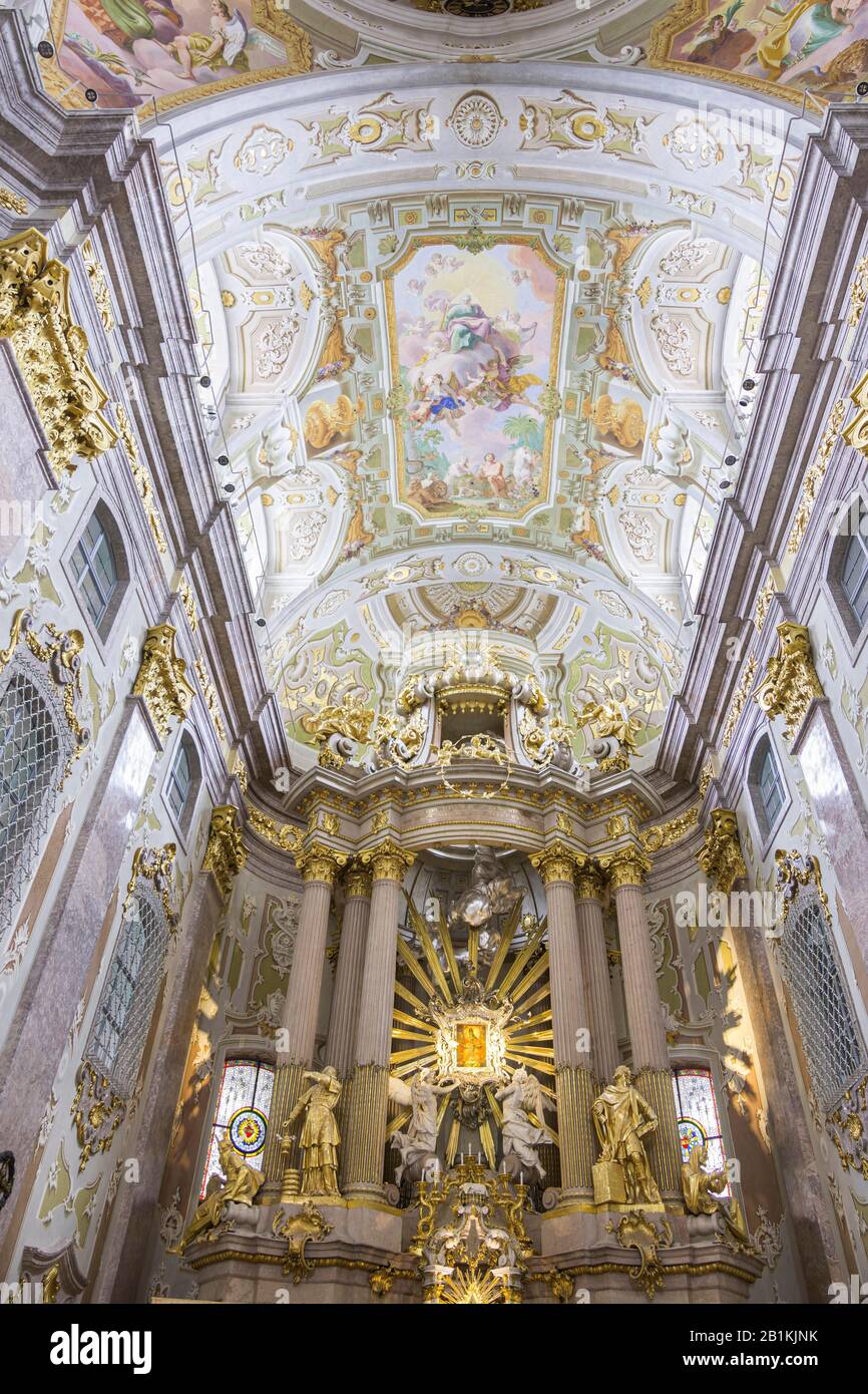 View to the altar in the pilgrimage church, Sonntagberg, Lower Austria, Austria Stock Photo