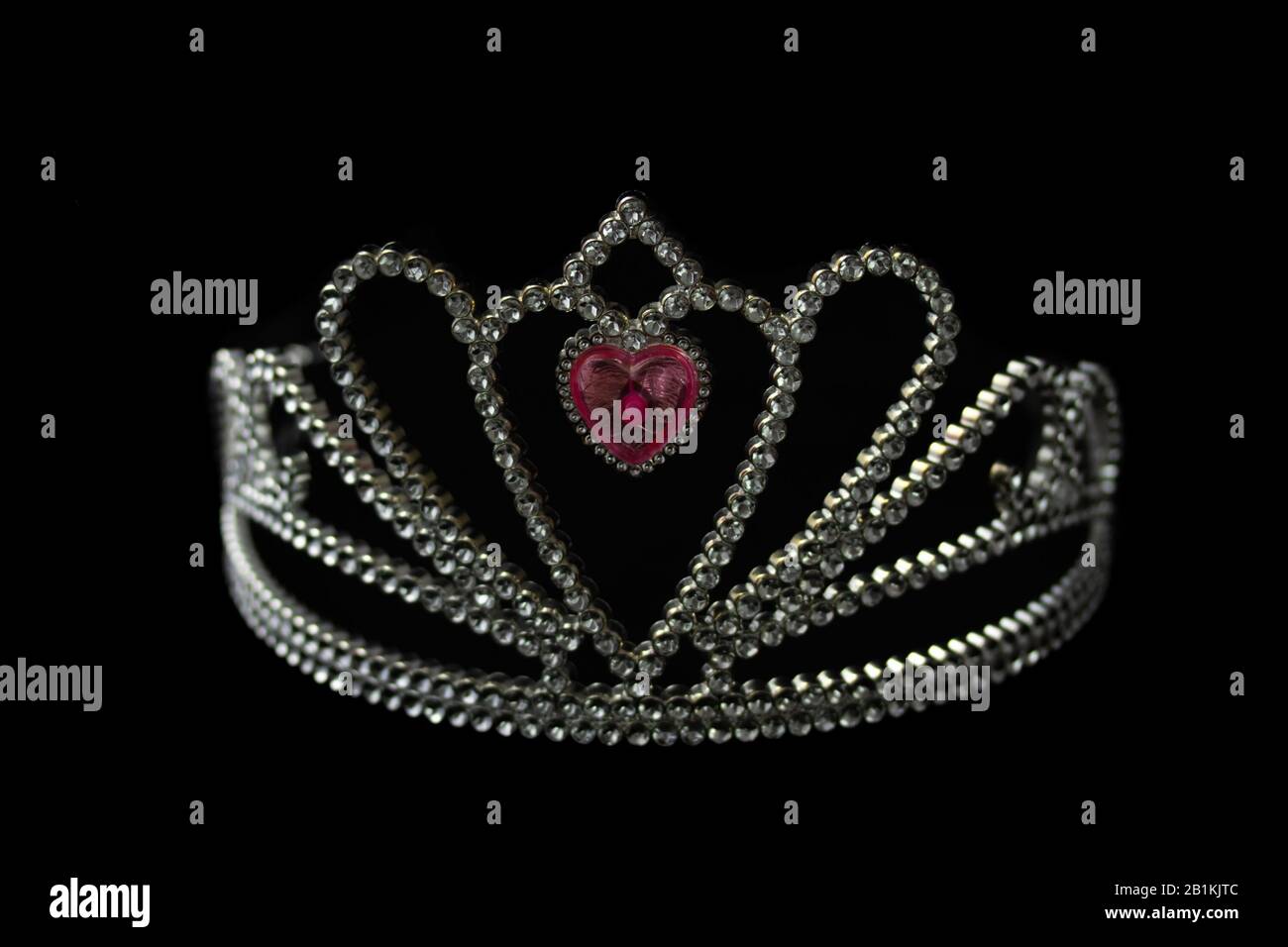 Silver princess crown on the black background Stock Photo Alamy