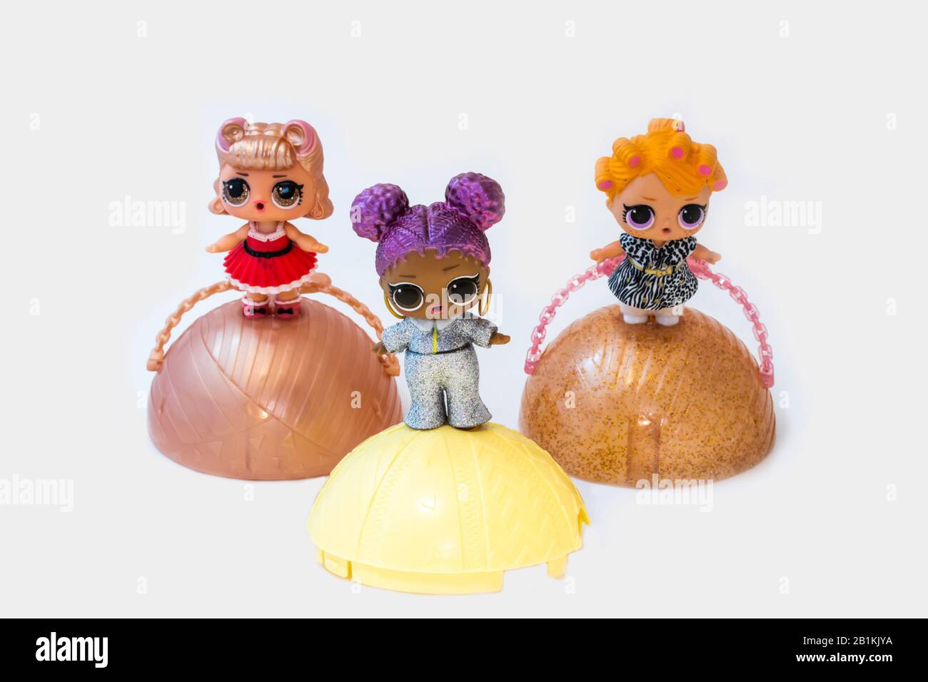 Kouvola, Finland - 25 January 2020: Three beautiful L.O.L. surprise dolls  staying on spheres Stock Photo - Alamy