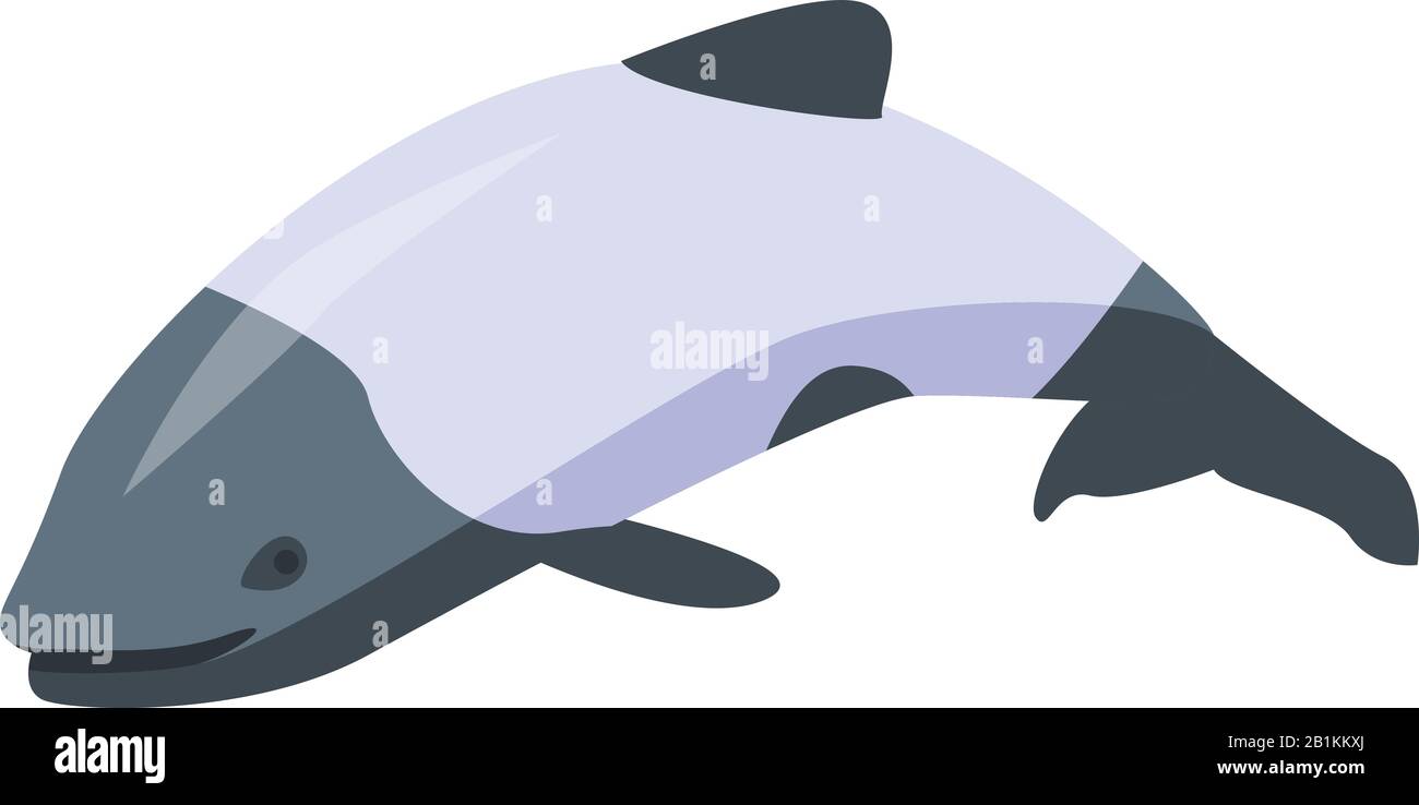 Ocean dolphin icon, isometric style Stock Vector