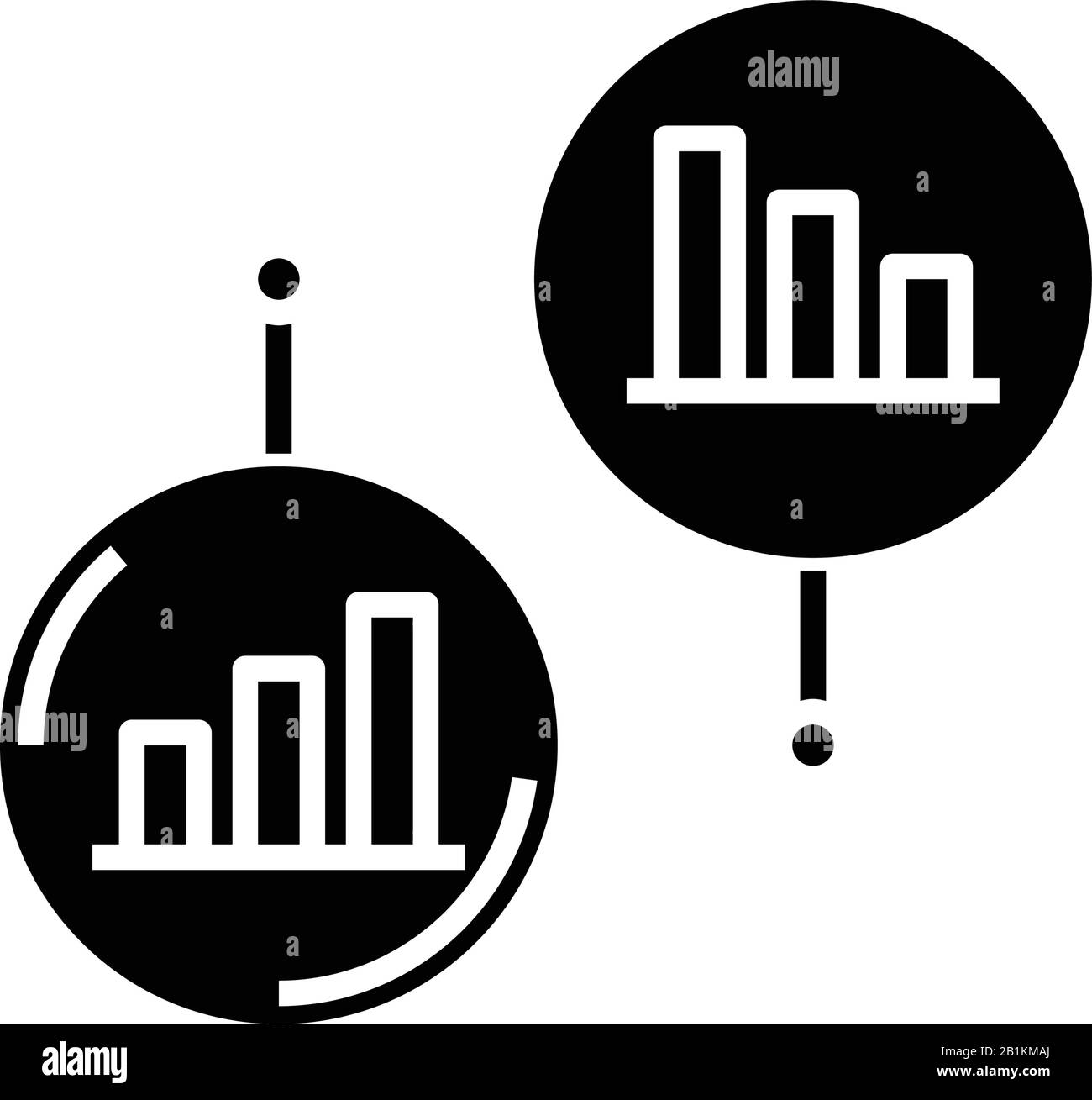Charts black icon, concept illustration, vector flat symbol, glyph sign ...