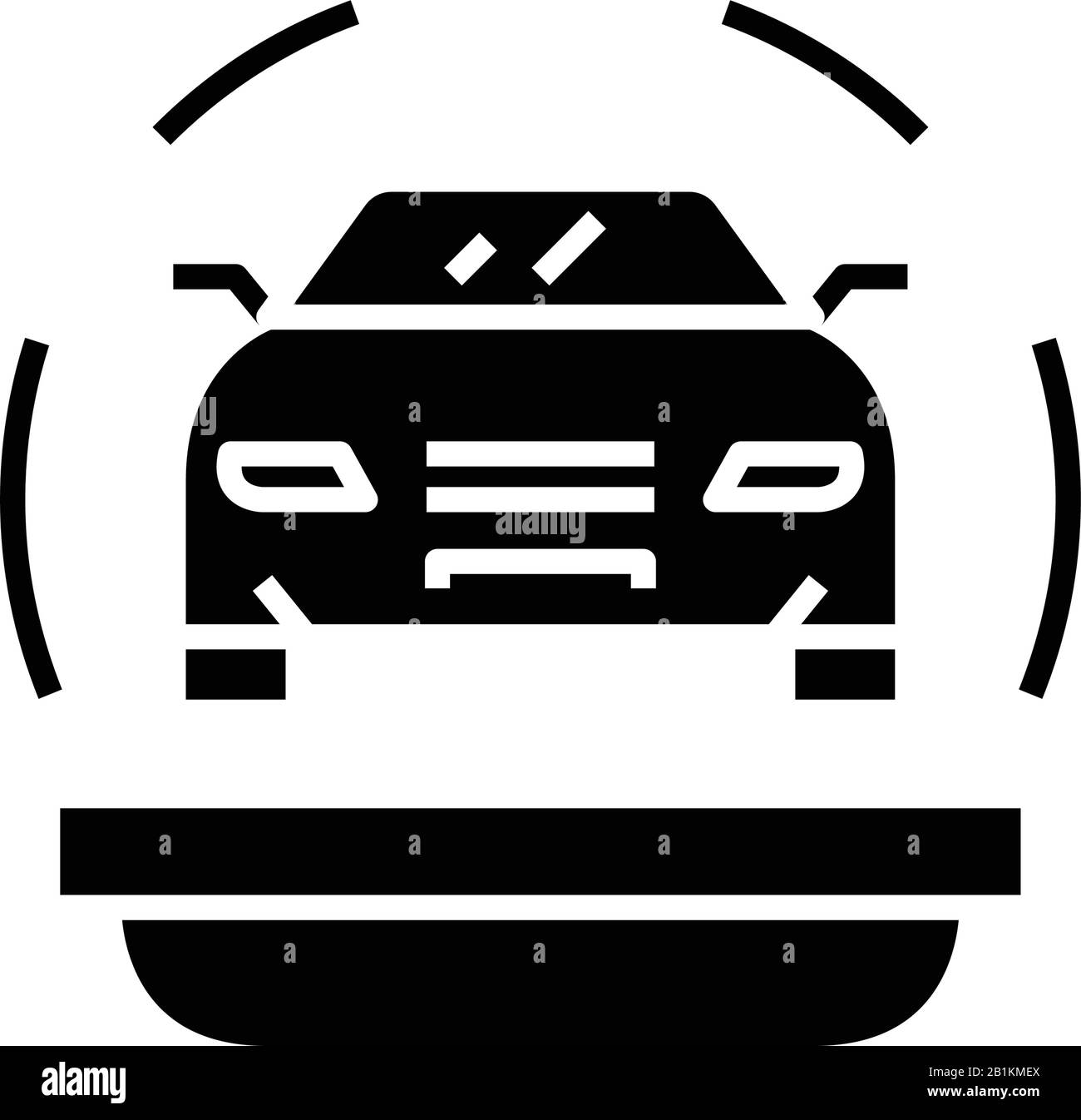Car insurance black icon, concept illustration, vector flat symbol, glyph sign. Stock Vector