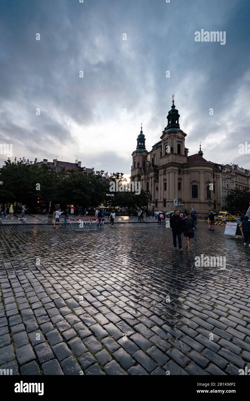 Prague, Czech Republic - 11.08.2019, Old Town Square is the heart of