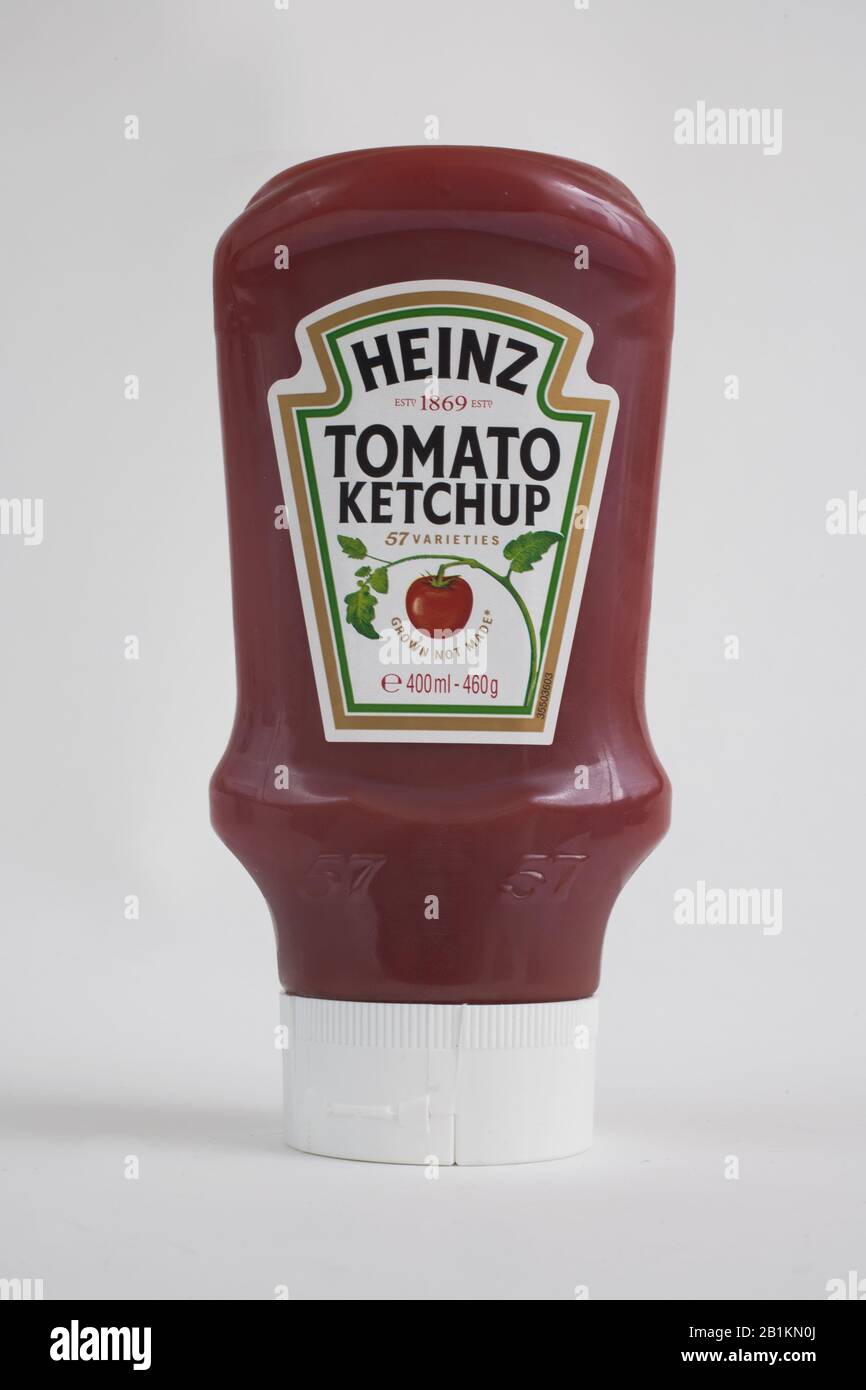 A bottle of Heinz Tomato Ketchup Stock Photo