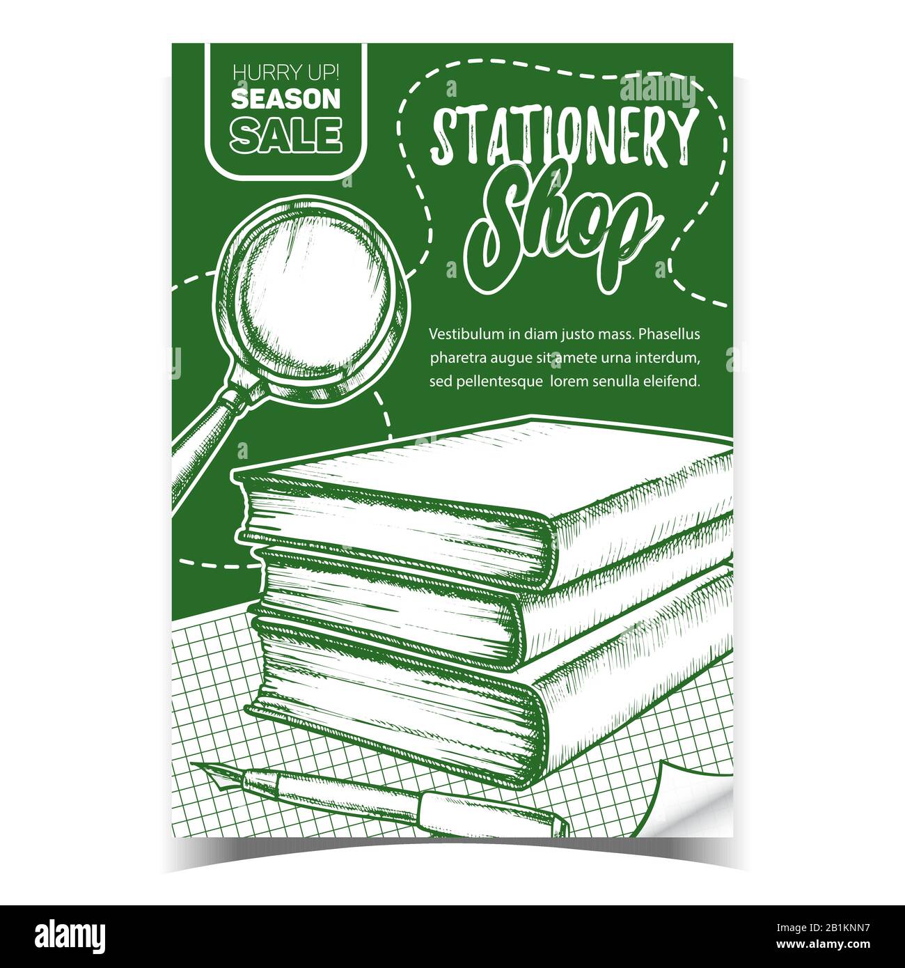 Stationery Shop Sales Advertising Banner Vector Stock Vector Image