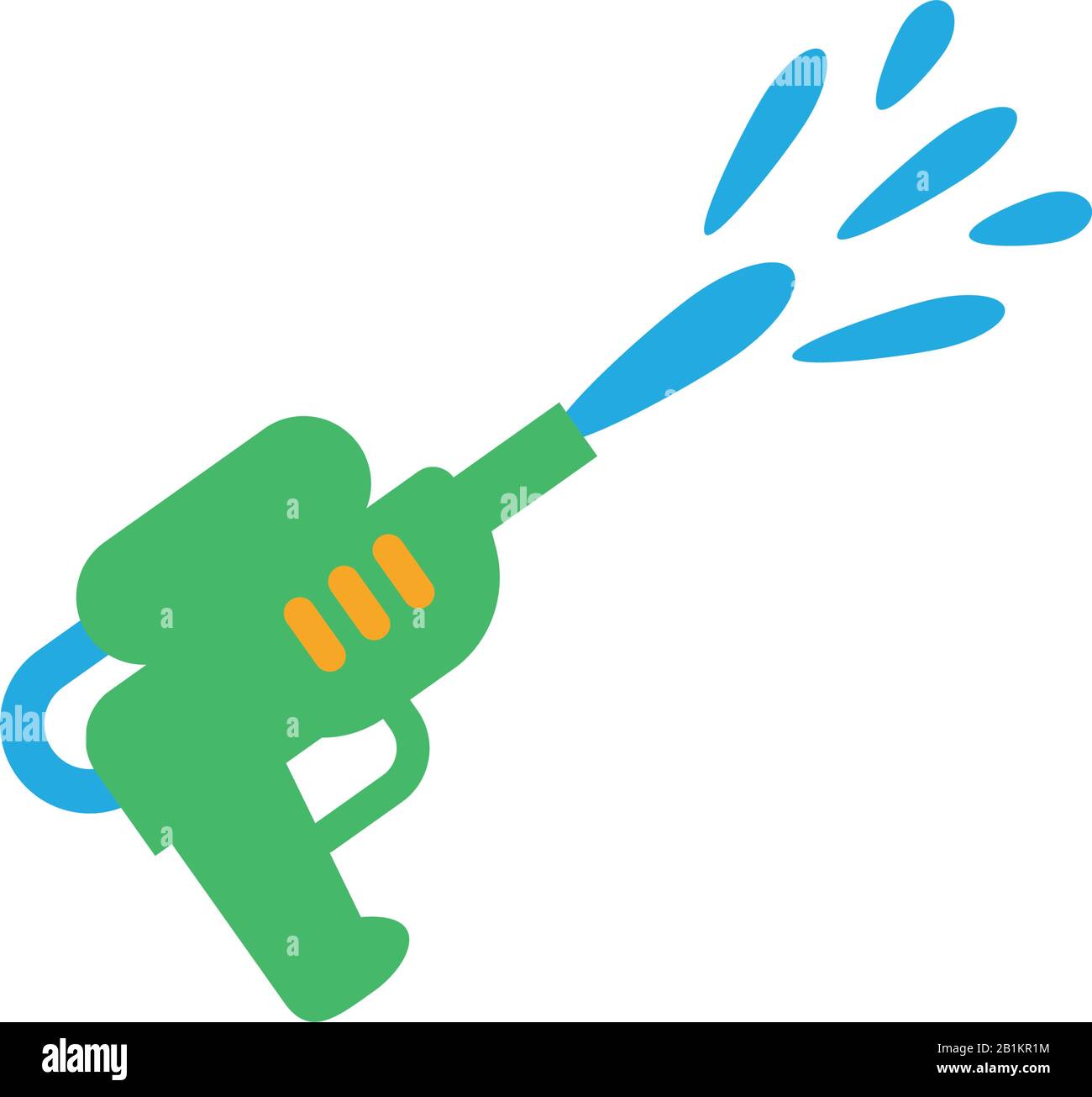 water gun toy over white background, flat style icon, vector ...