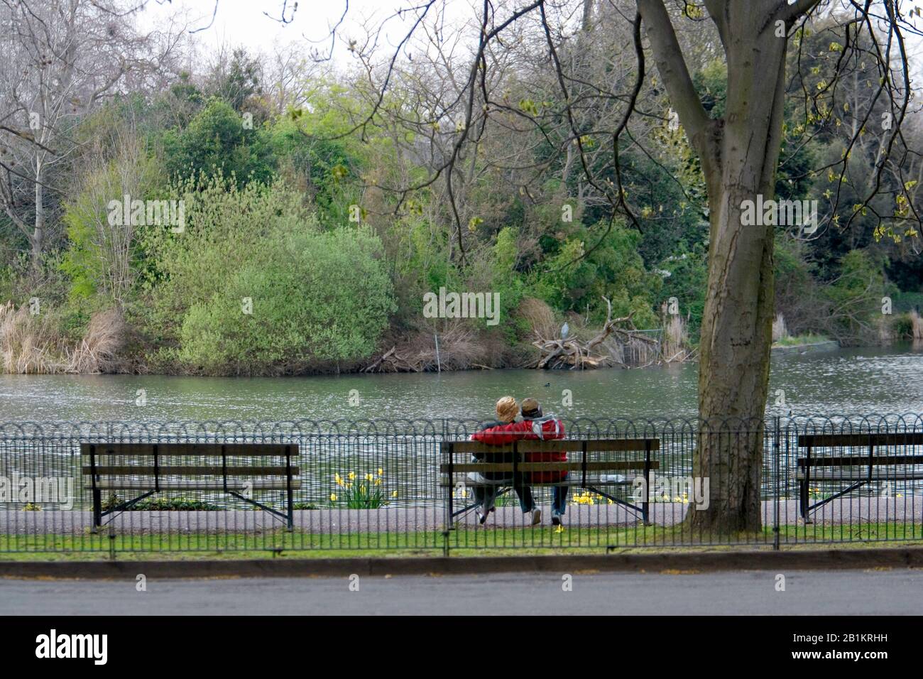 HRH Princess Diana and boyfriend Hasnat Khan had secret trysts in Battersea Park, London, England. Stock Photo