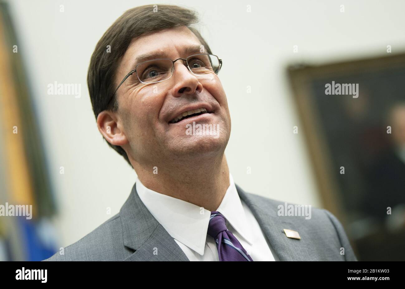 Defense Secretary Mark Esper testifies on the Defense Department's FY2021 budget request during a House Armed Services Committee hearing on Capitol Hill in Washington, D.C. on Wednesday, February 26, 2020. Photo by Kevin Dietsch/UPI Stock Photo
