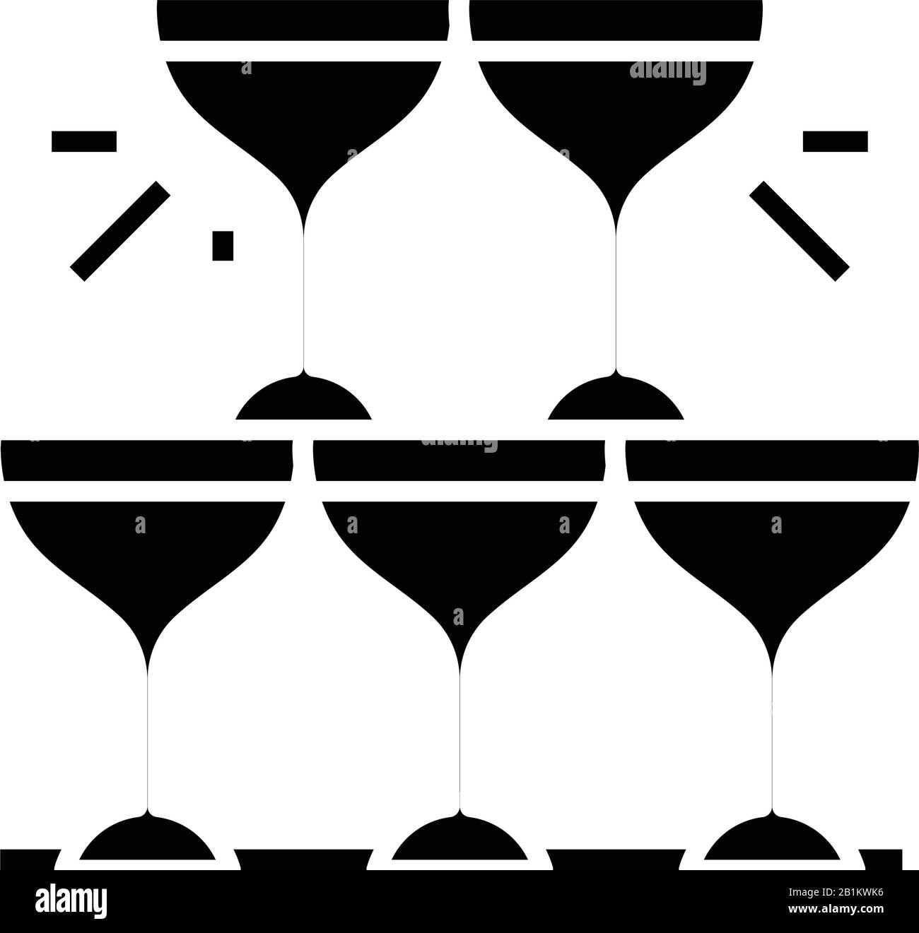 Champagne black icon, concept illustration, vector flat symbol, glyph sign. Stock Vector